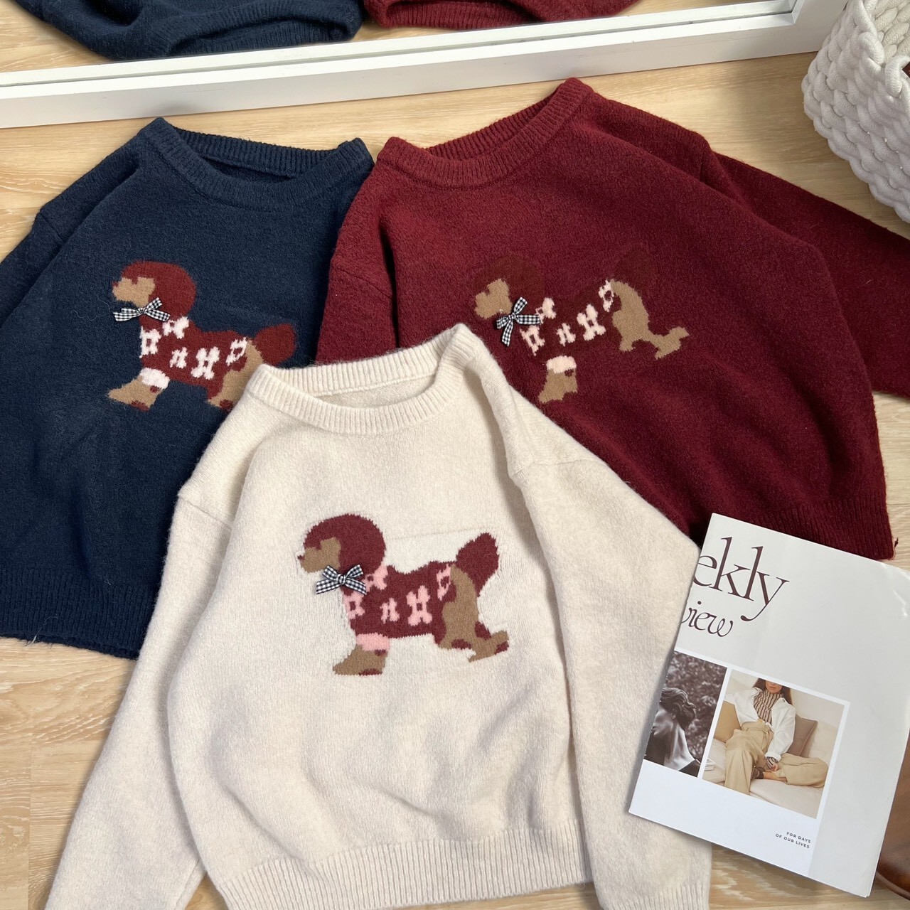 D786 蝴蝶結狗狗毛衣