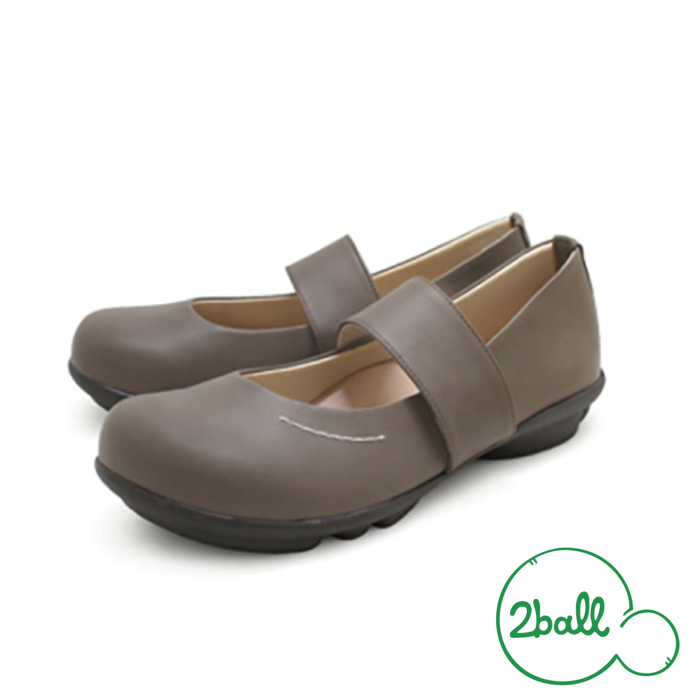大阪樂步健康鞋 2ball 寬帶瑪莉珍娃娃鞋TB109(GRY-灰色)