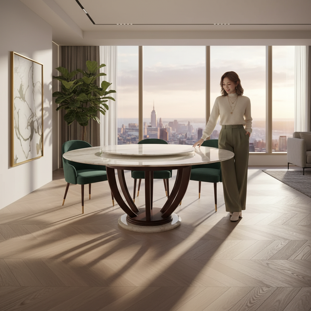 冰花玉天然真石圓桌