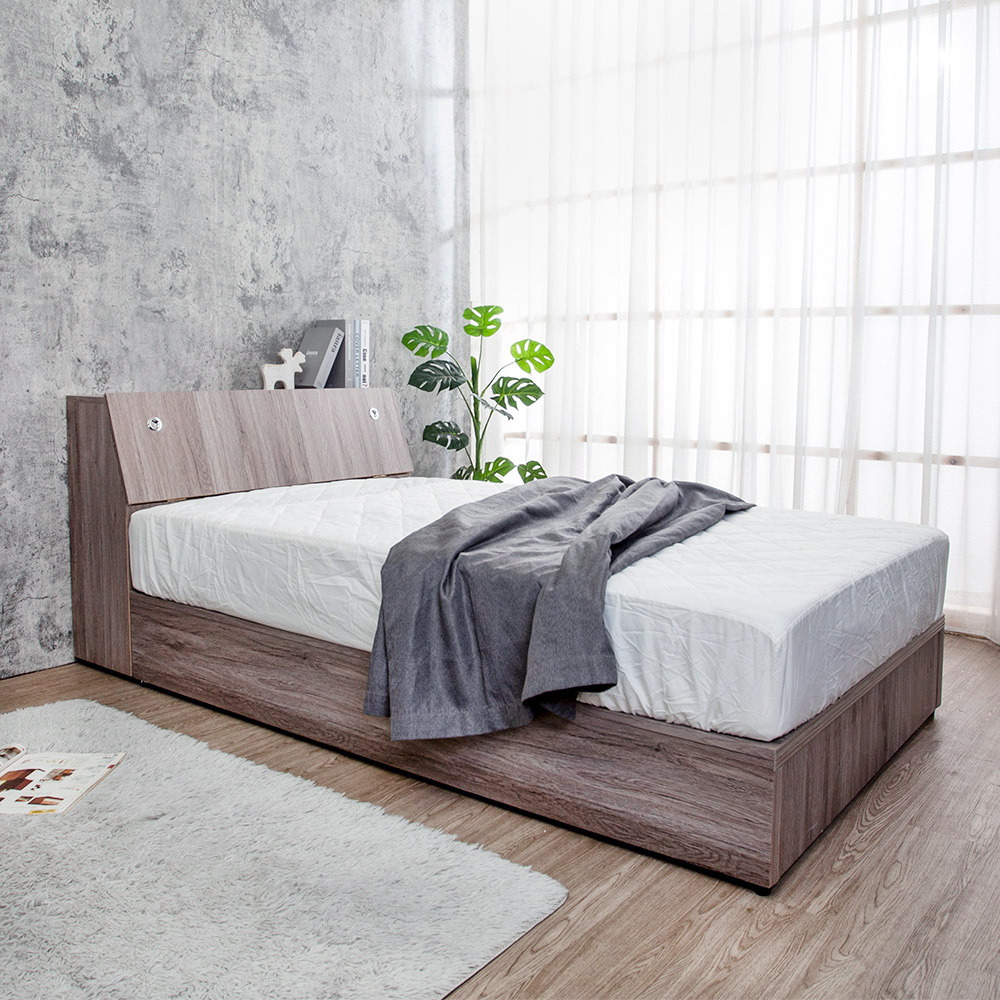 米恩3.5尺單人床房間組-3件組-床頭箱+六分床底+A1舒柔緹花床墊(六色可選)