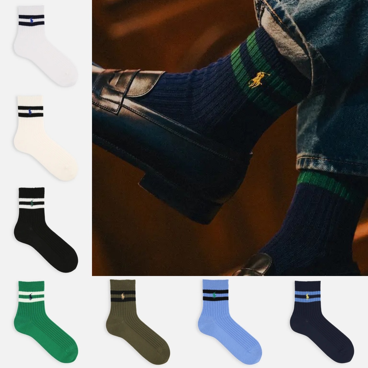 預購┃日本製 男款 POLO RALPH LAUREN 雙線 短襪