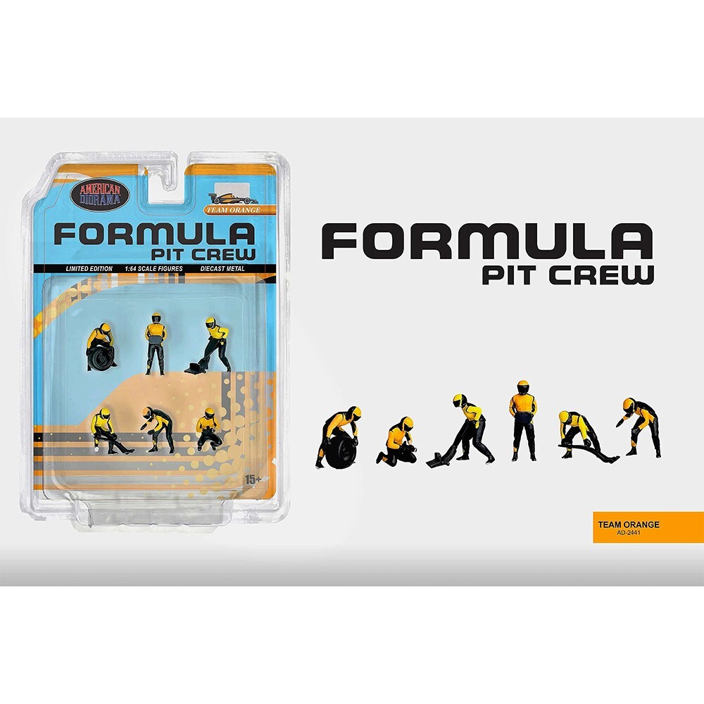 [預訂] American Diorama 1/64 Formula Pit Crew Figures – Team Orange