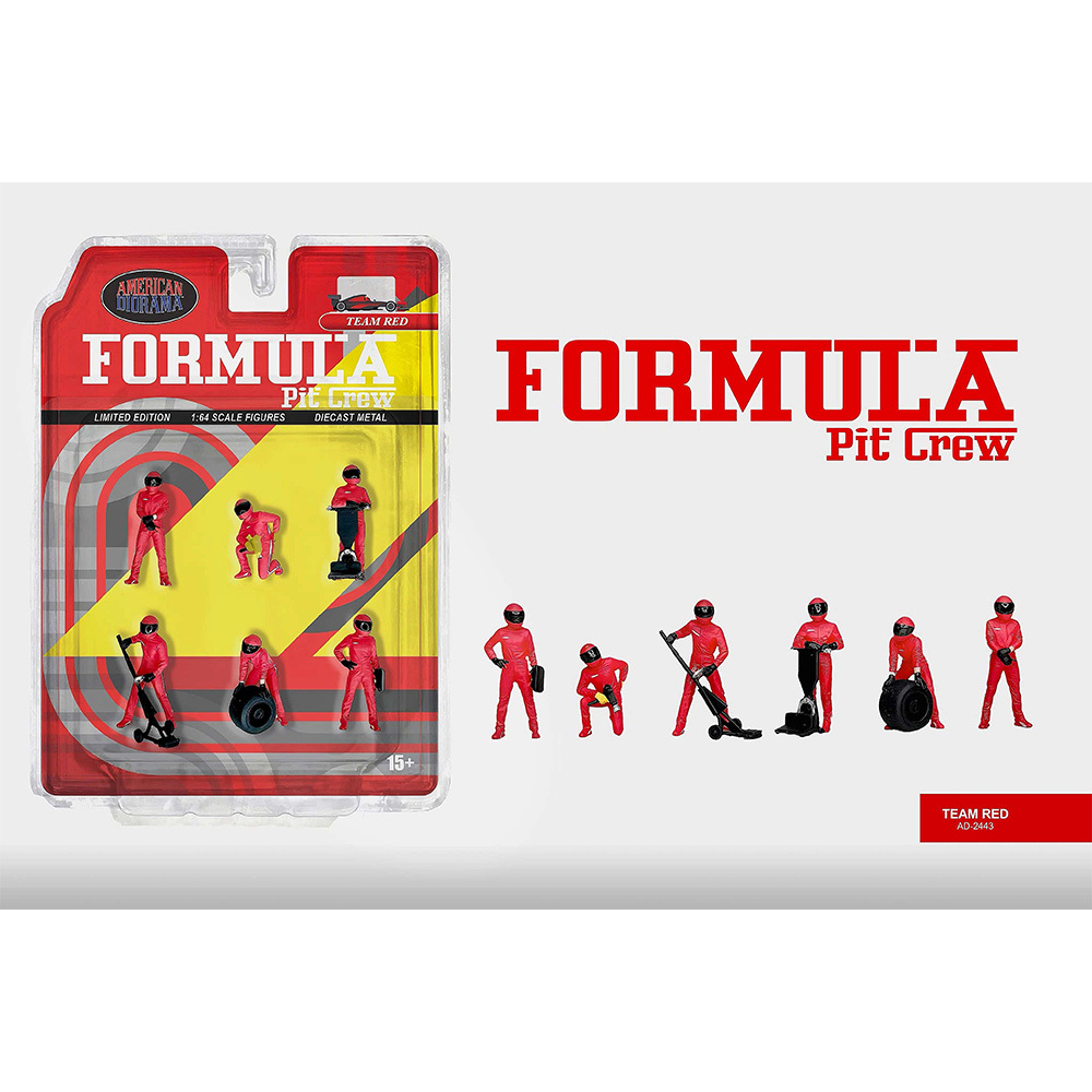 [預訂] American Diorama 1/64 Formula Pit Crew Figures – Team Red