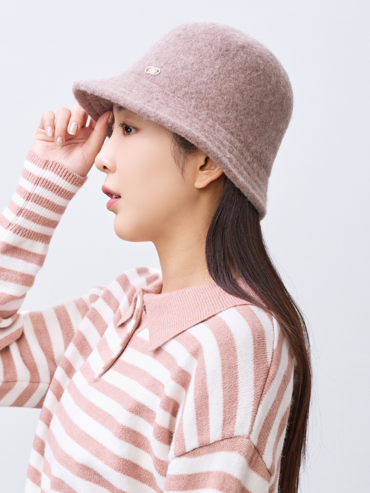 OH!HER 小香風百搭可調式漁夫帽 2510（95%羊毛）