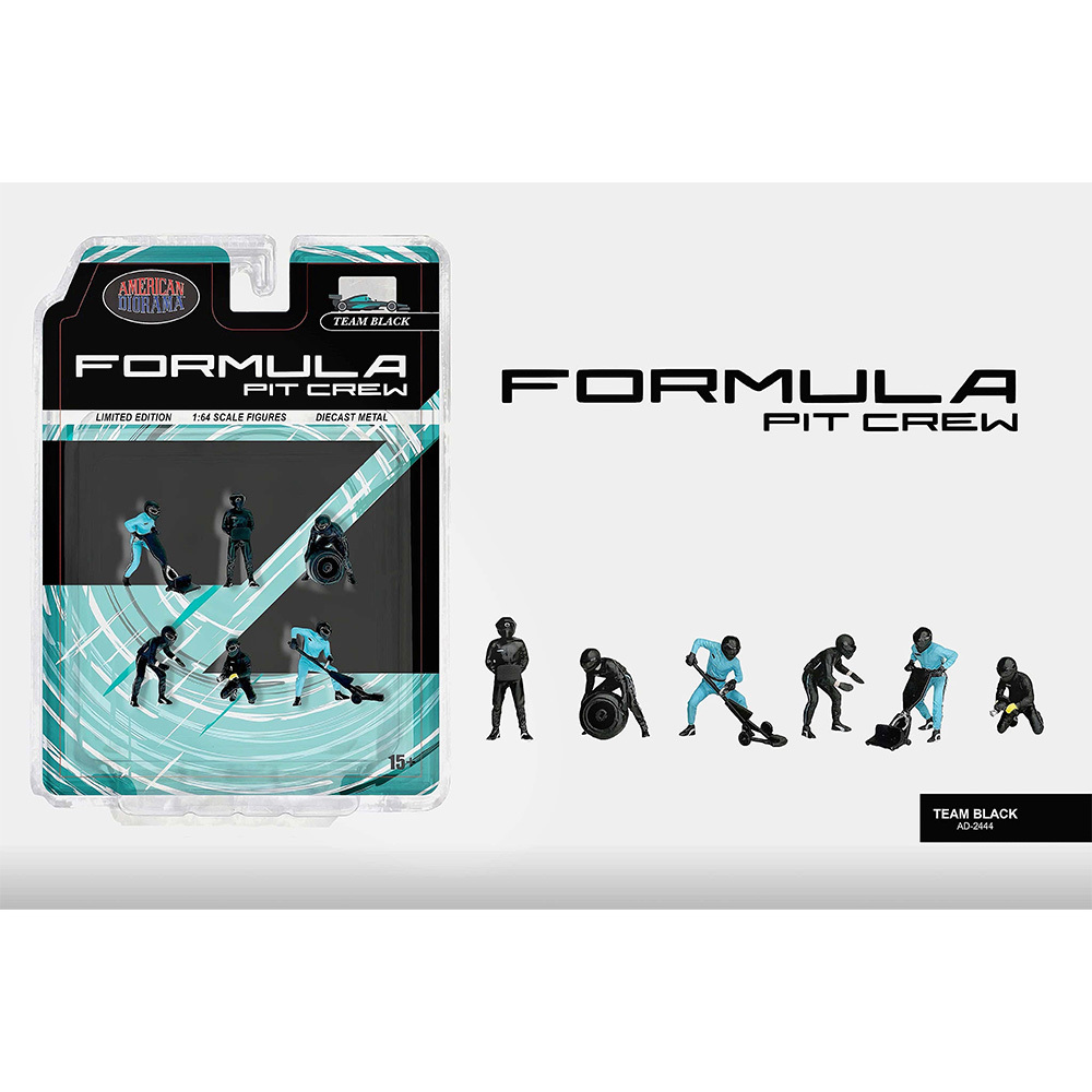 [預訂] American Diorama 1/64 Formula Pit Crew Figures – Team Black