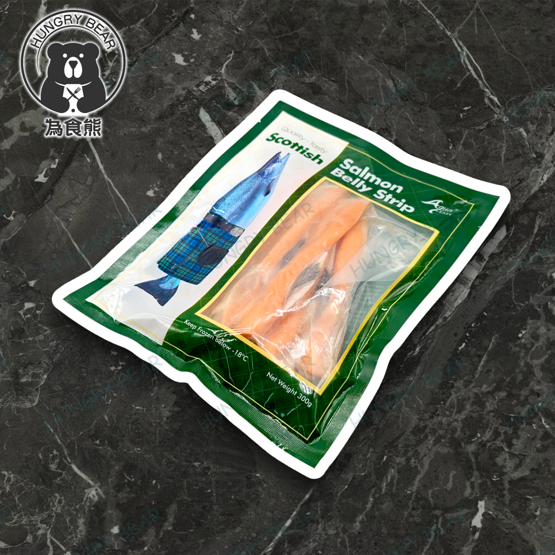 (大西洋魚腩) 大西洋三文魚腩條  300G  (急凍-18°C)