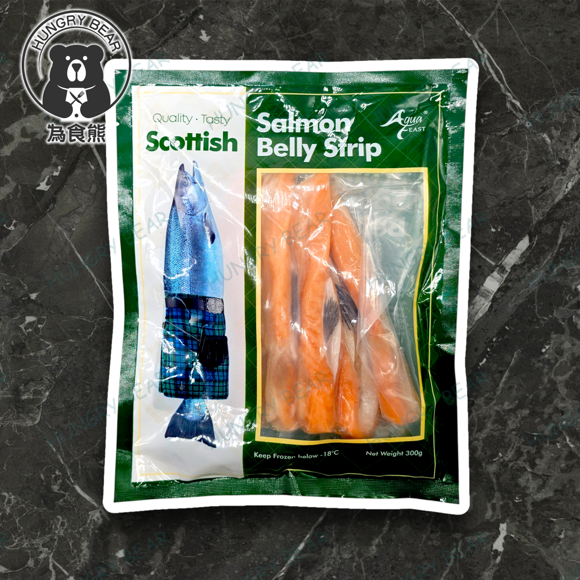 (大西洋魚腩) 大西洋三文魚腩條  300G  (急凍-18°C)