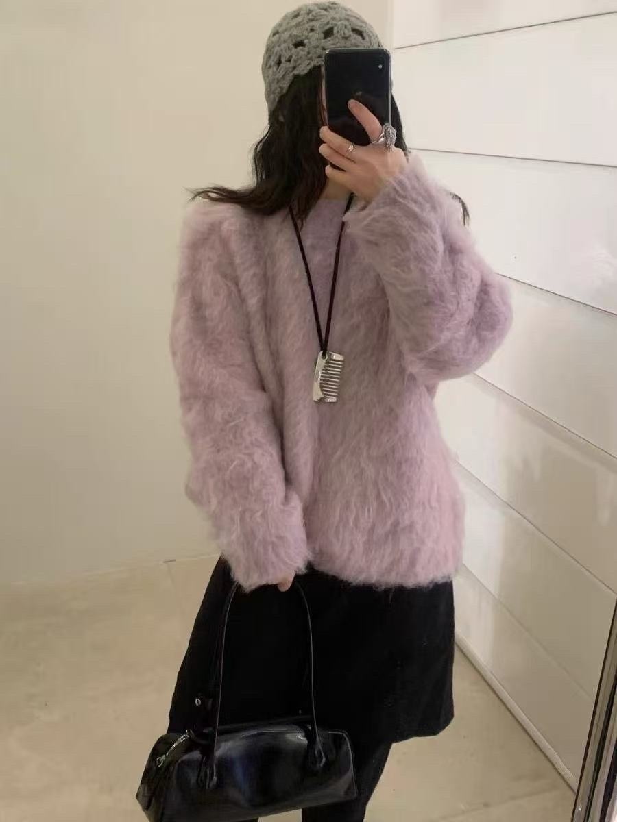 600 圓領拉毛毛衣