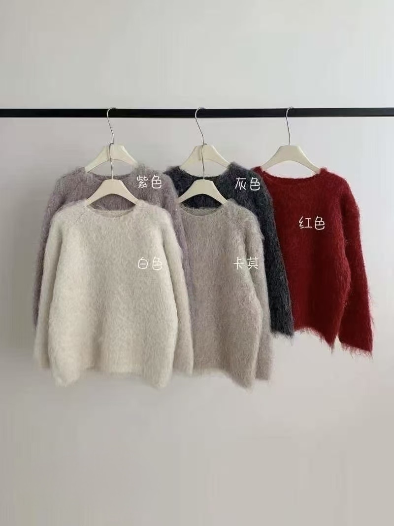 600 圓領拉毛毛衣