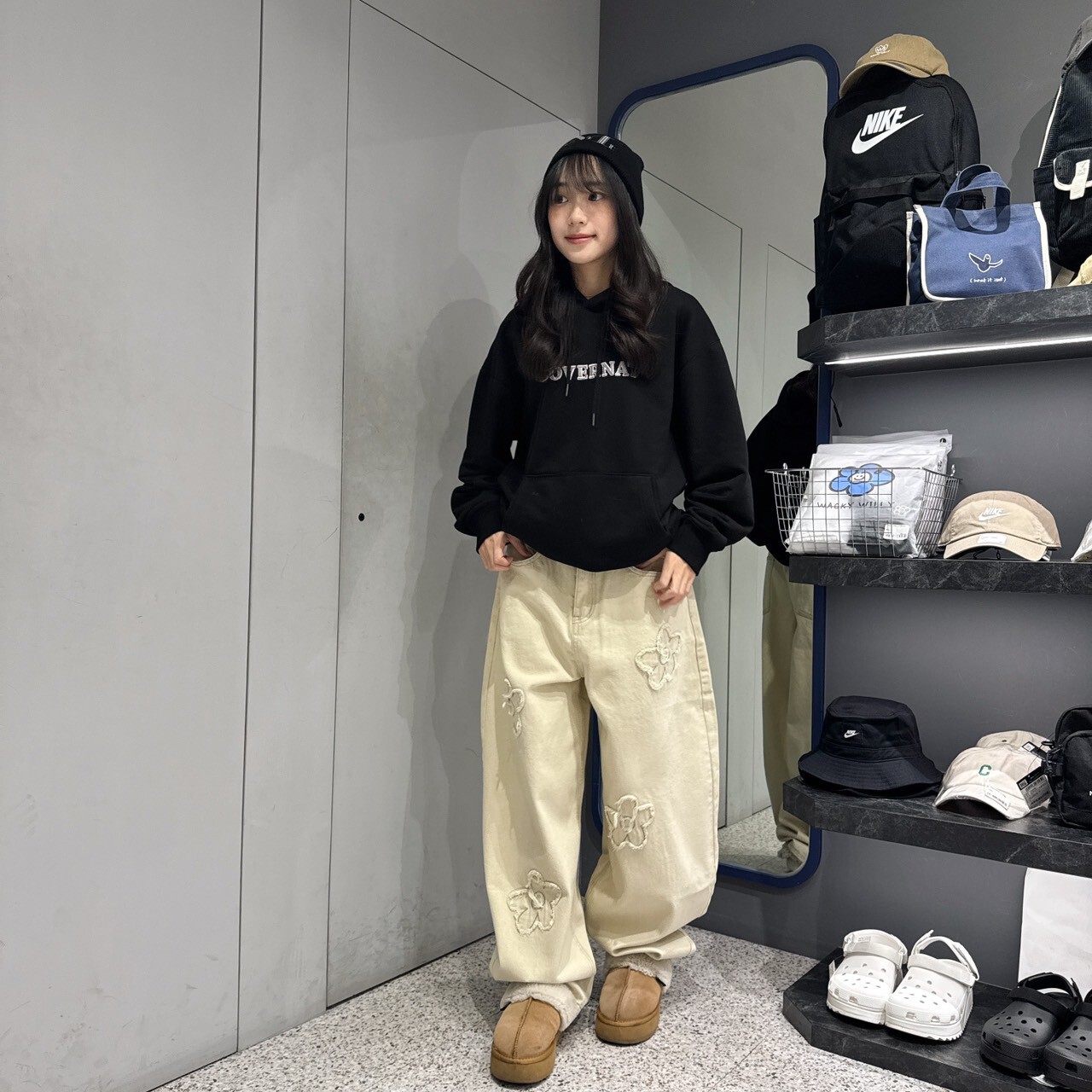 61912 花朵彎刀褲