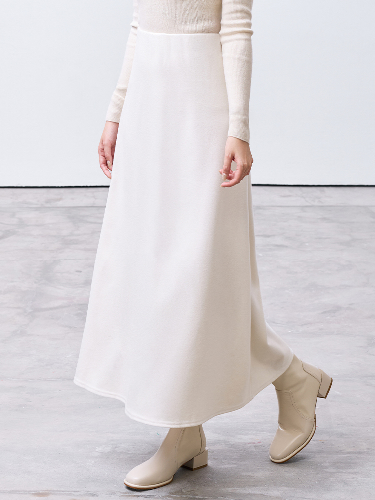 漫步感薄絨長裙