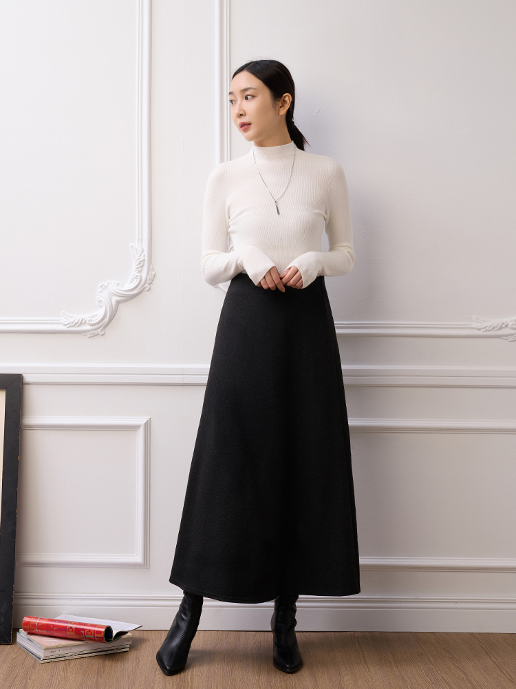 漫步感薄絨長裙