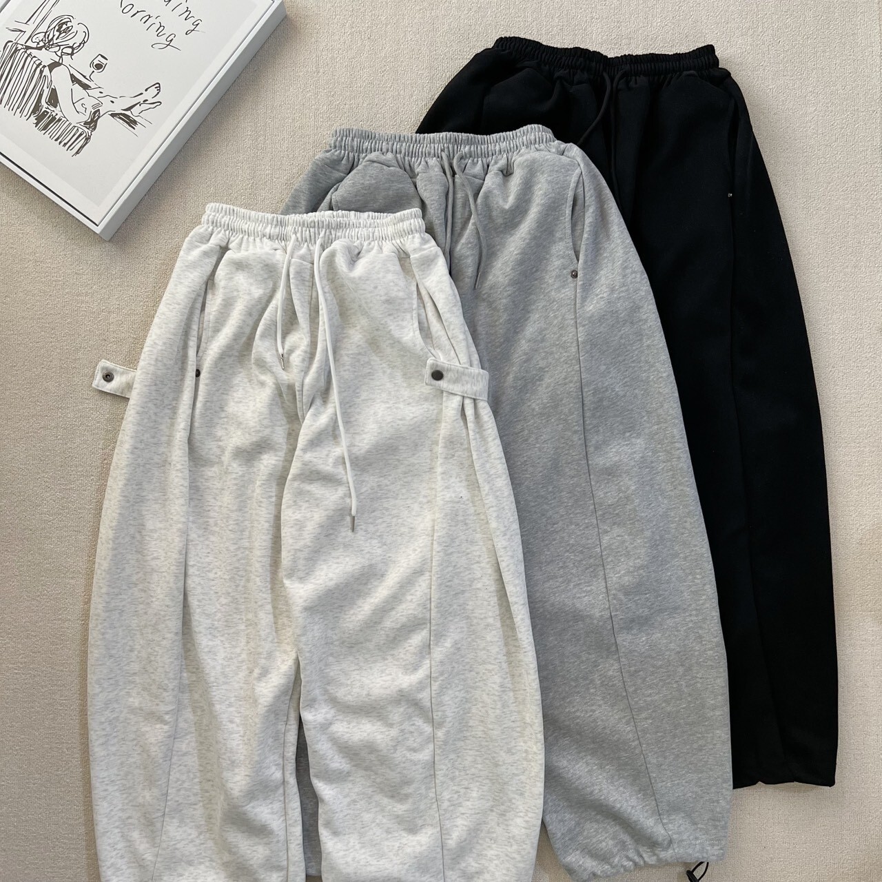 P-25078 鈕扣彎刀棉褲