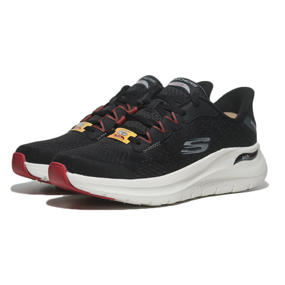 SKECHERS 休閒鞋 ARCH FIT 2.0 VORTARO 黑紅 足弓 瞬穿 男 232713BKRD