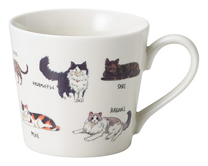 丸モ高木陶器 - 悠閒貓感溫馬克杯