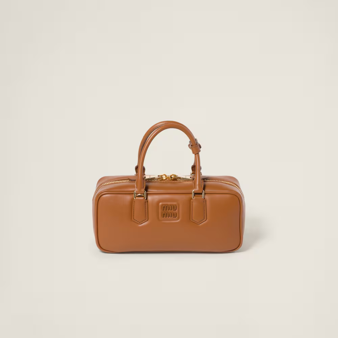 1FF0101-282 [MIU MIU] Large Arcadie Leather Bag Cognac (SS26) #5BB148_ACR3_F0046_V_OON (B-EU-E)