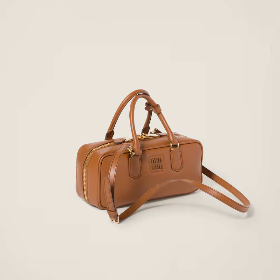 1FF0101-282 [MIU MIU] Large Arcadie Leather Bag Cognac (SS26) #5BB148_ACR3_F0046_V_OON (B-EU-E)