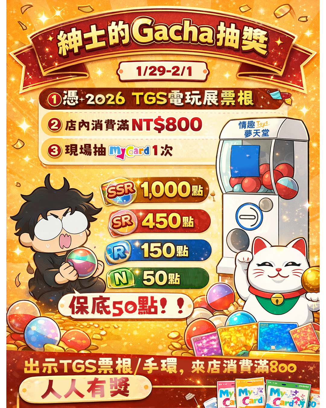 2026TGS電玩展票根消費活動