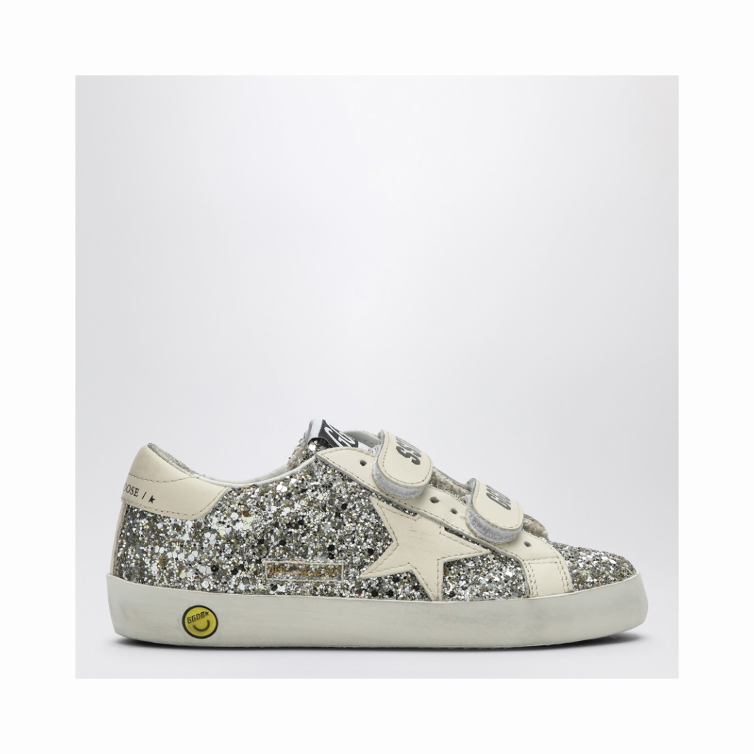1FF0101-260 [GOLDEN GOOSE] Old School Sneaker In Platinum/Cream Glitter Cream (SS26) #GTF00111F005314 (S-EU-E)
