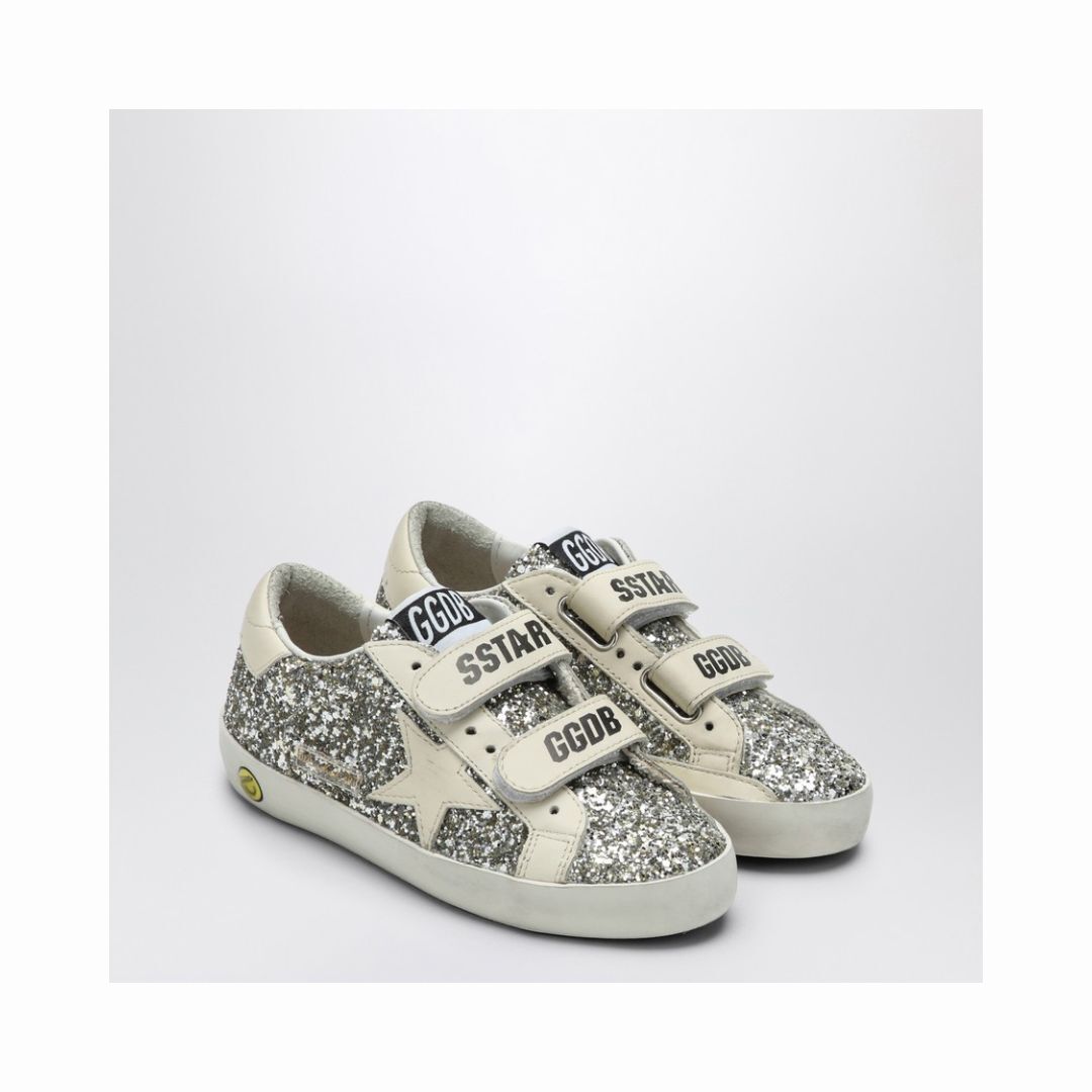 1FF0101-260 [GOLDEN GOOSE] Old School Sneaker In Platinum/Cream Glitter Cream (SS26) #GTF00111F005314 (S-EU-E)