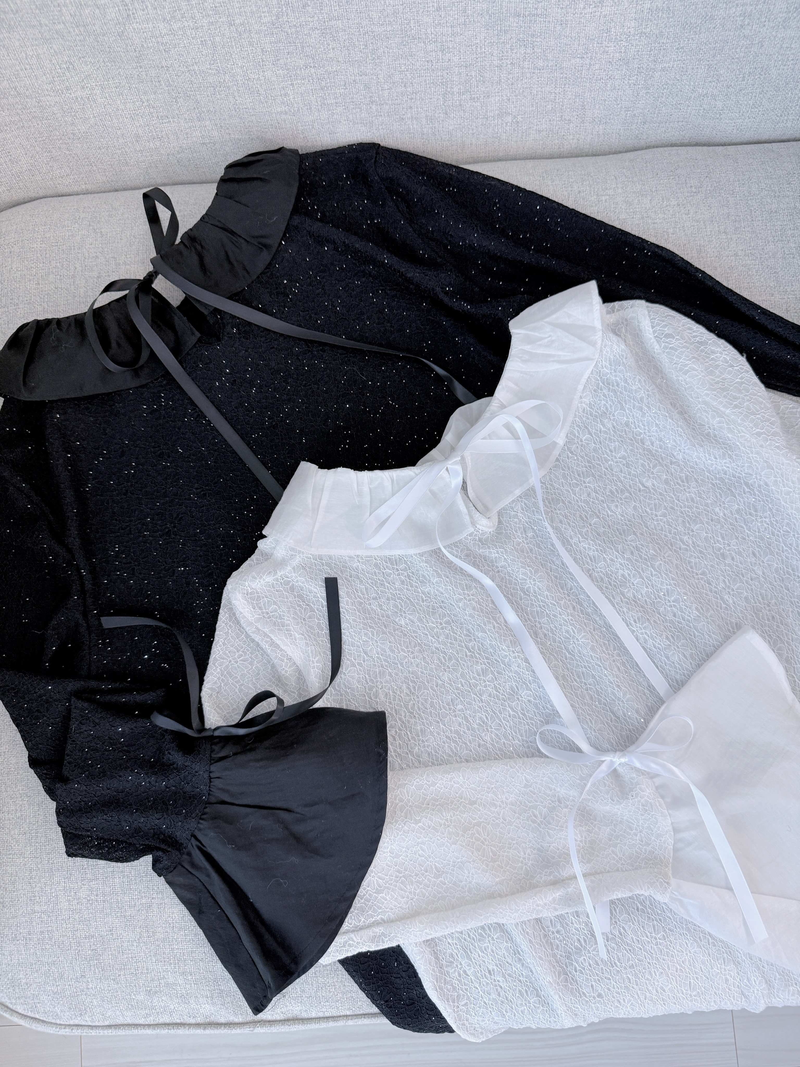 *BJ2 MADE SERIES* THE TWINKLE CHANTILLY LACE MERMAID SLEEVES TOP 260128