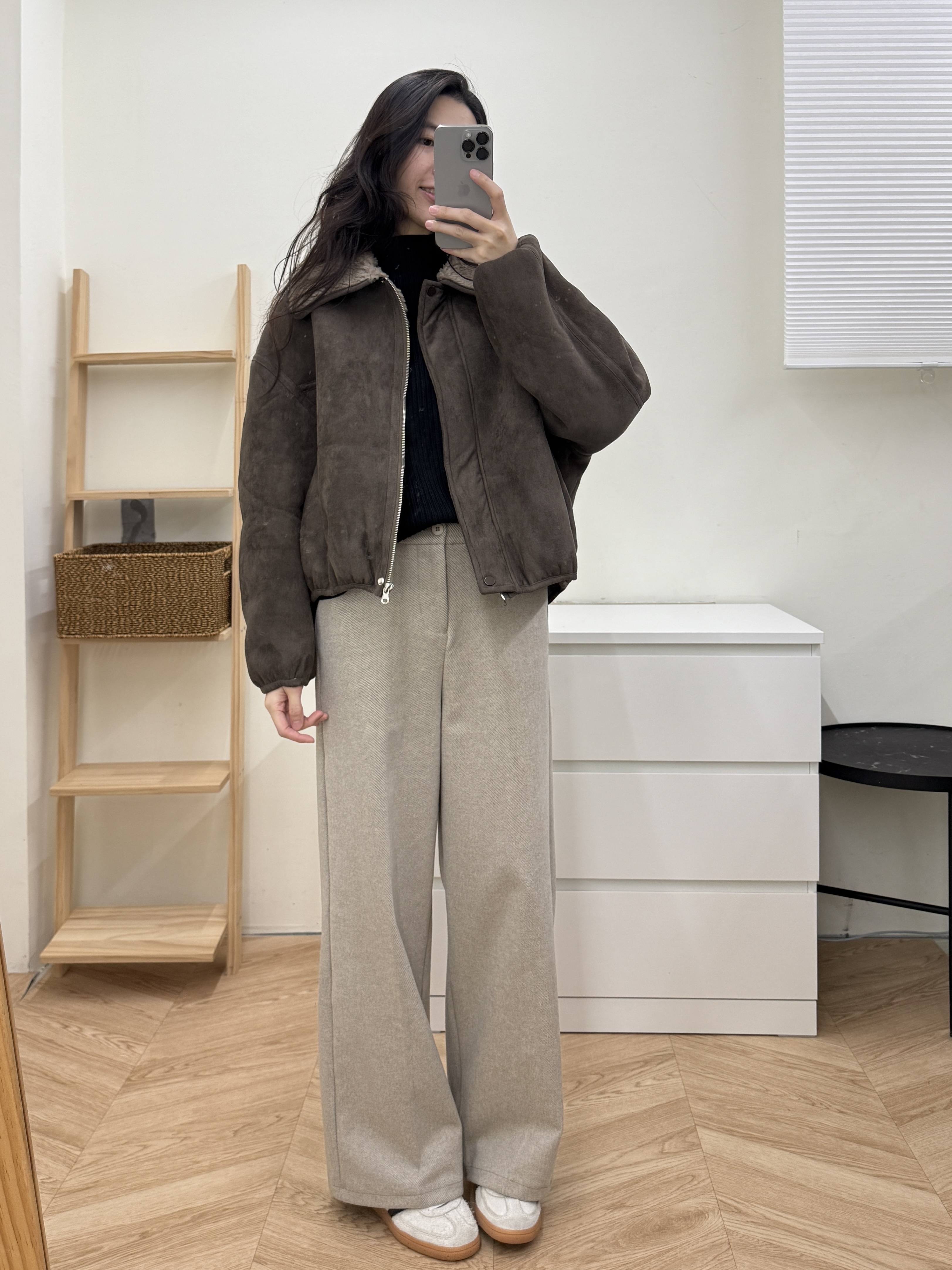 挺版毛呢直筒褲*2色