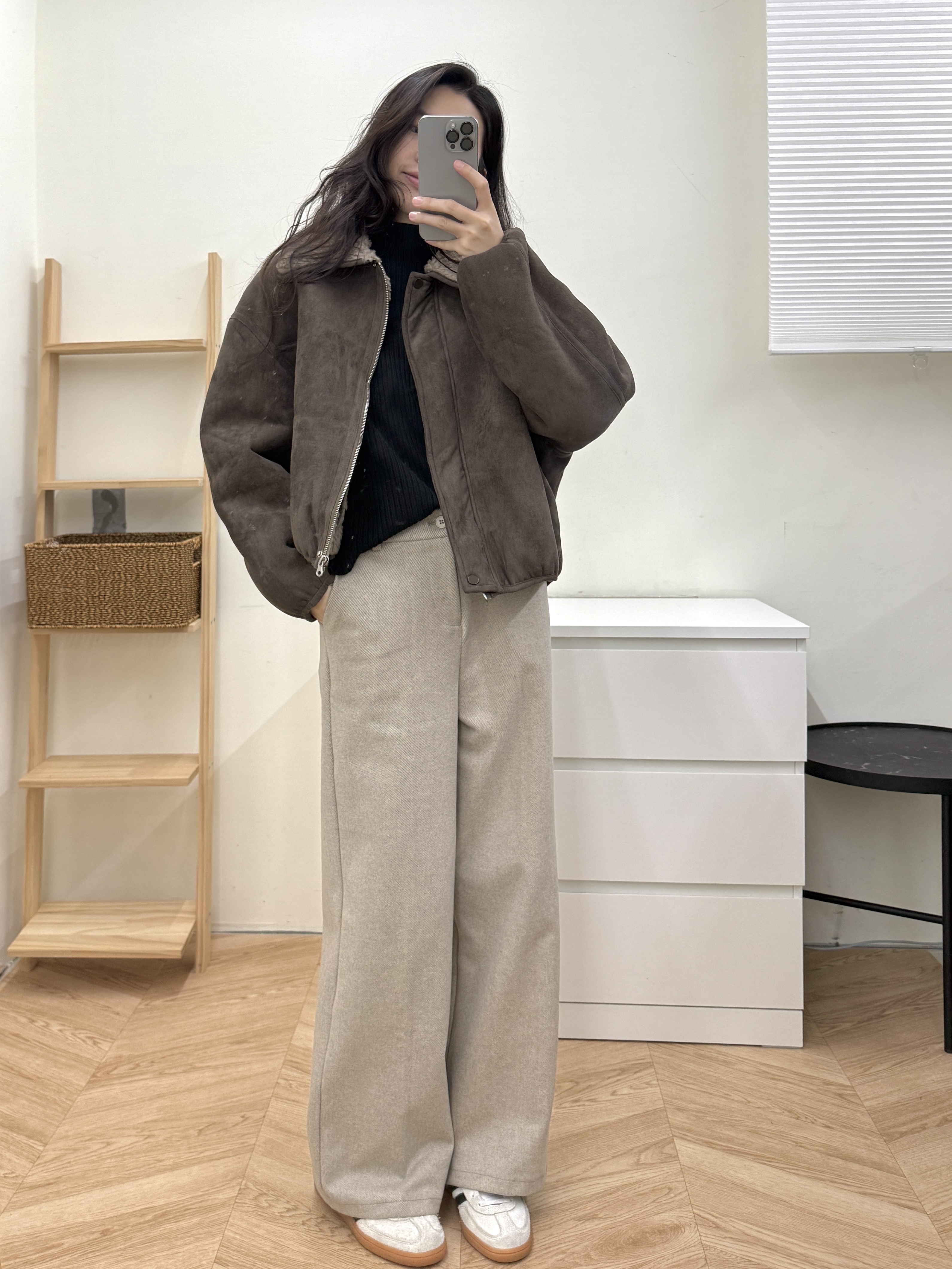 挺版毛呢直筒褲*2色