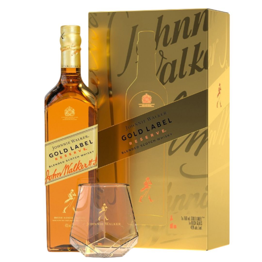 約翰走路 金牌 珍藏 調和威士忌 750ML (2026 新包裝) 連酒杯