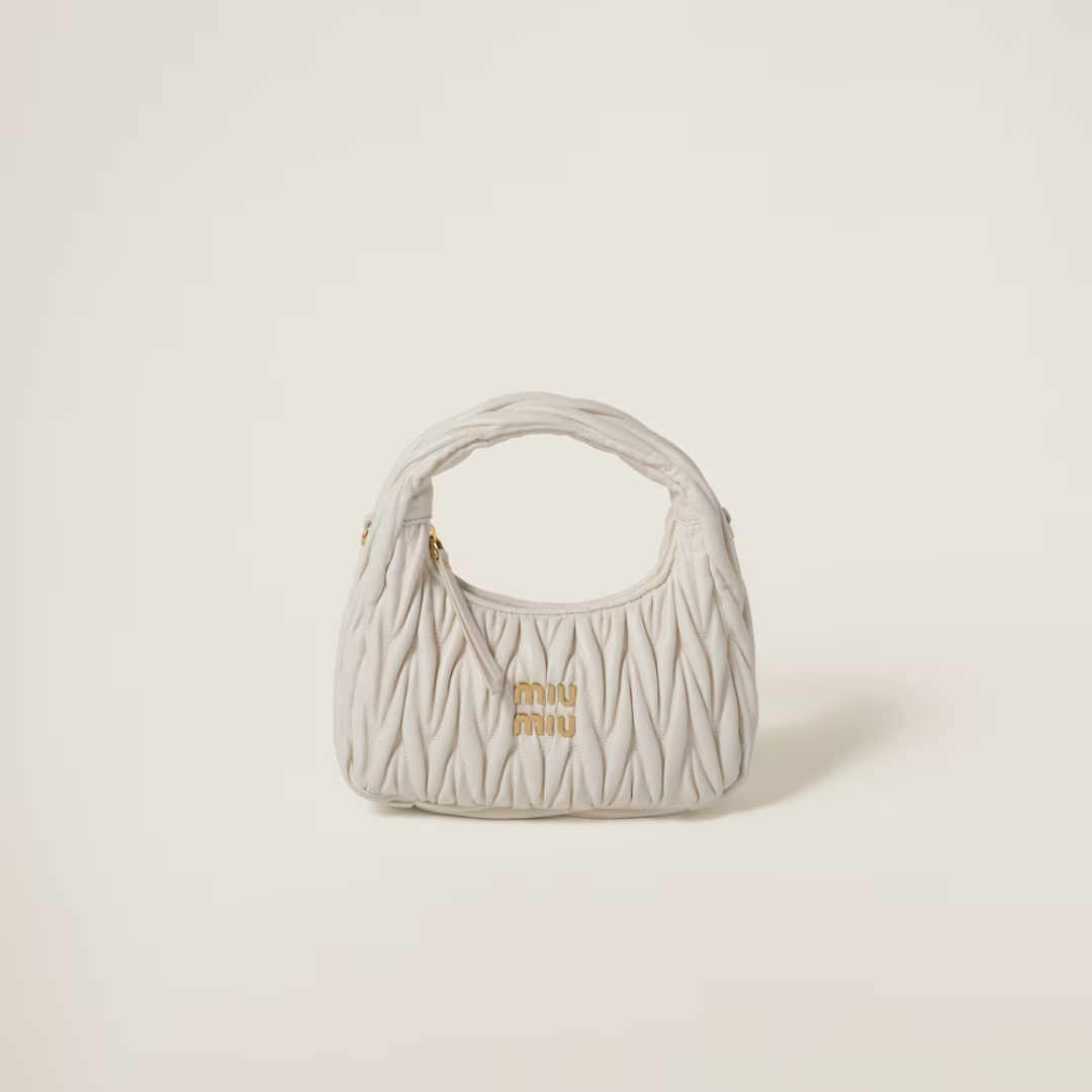 1FF0101-286 [MIU MIU] Wander Matelassé Nappa Leather Hobo Bag White (SS26) #5BC125_AN88_F0009_V_OOY (B-EU-E)
