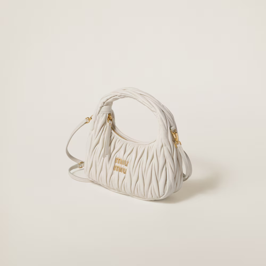 1FF0101-286 [MIU MIU] Wander Matelassé Nappa Leather Hobo Bag White (SS26) #5BC125_AN88_F0009_V_OOY (B-EU-E)