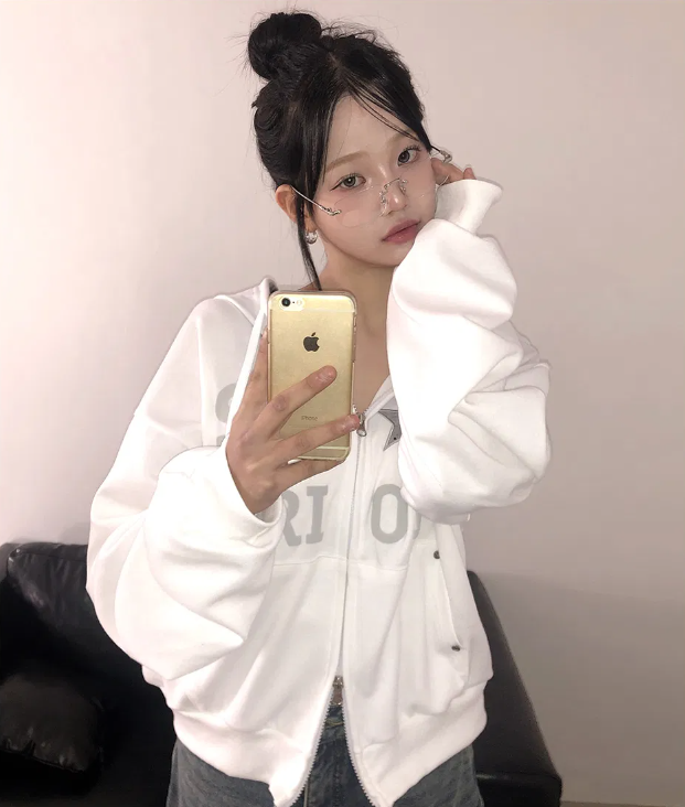 春季預訂｜Pixie 寬鬆印花星星ZIPUP HOODIE