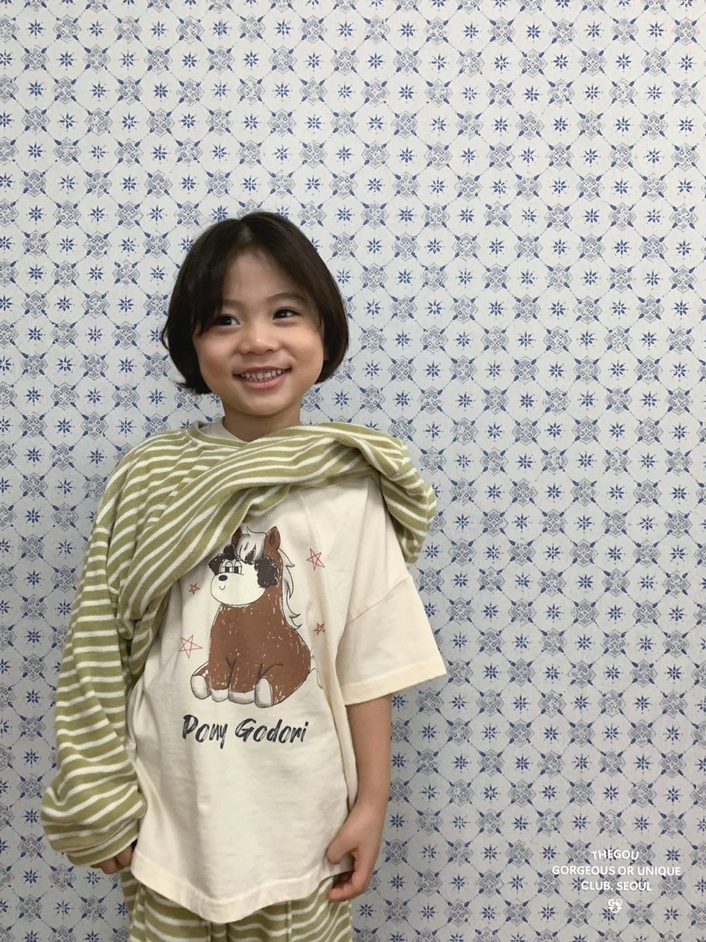 正韓春GOU 親子裝_小馬狗狗短袖上衣