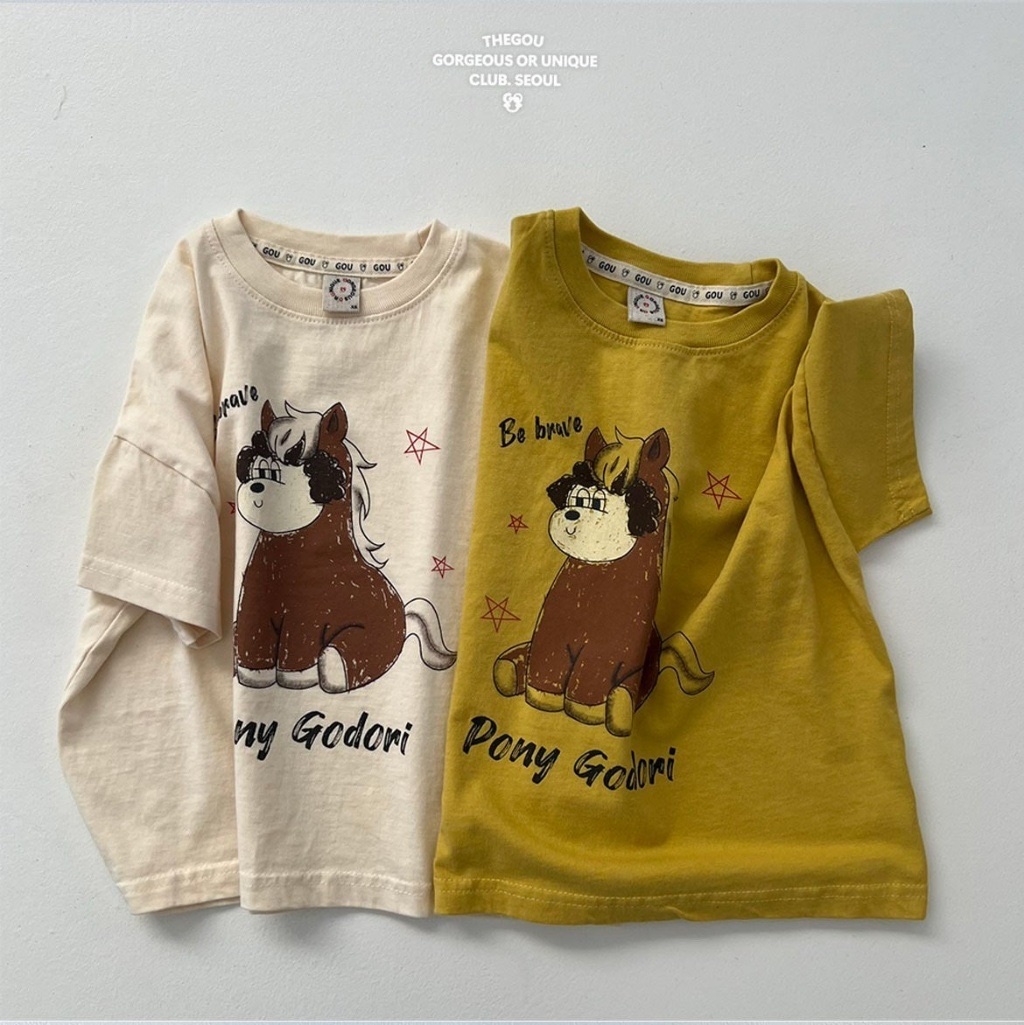 正韓春GOU 親子裝_小馬狗狗短袖上衣
