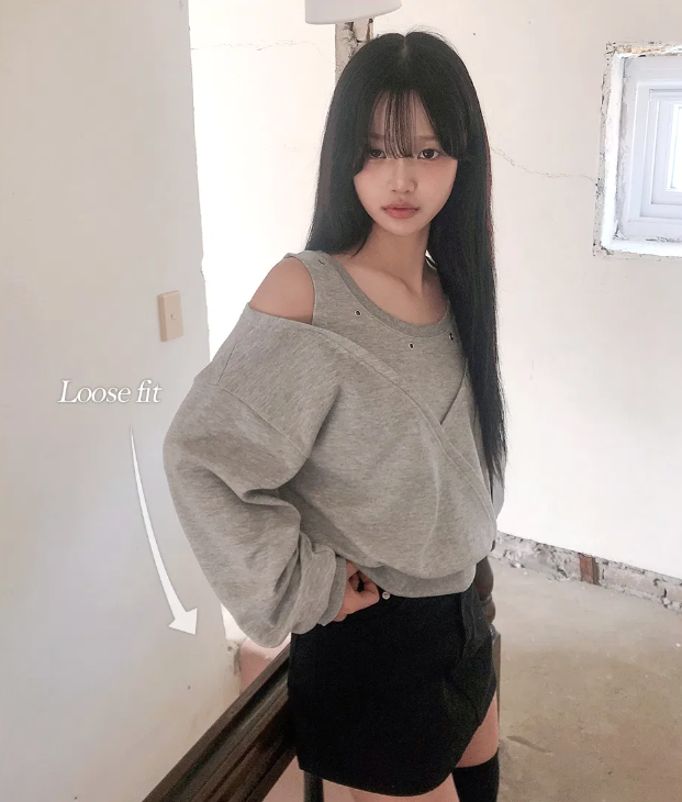 春季預訂｜寬鬆鏤空肩開衩衛衣