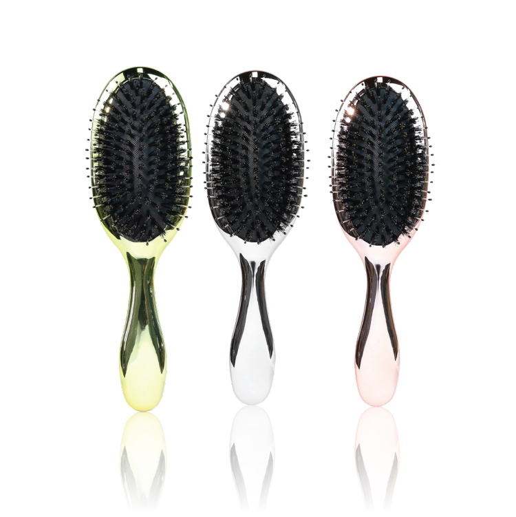 【髮梳系列】防靜電氣墊鬃毛梳(大) | 玫瑰粉金/月光霜銀/香檳金