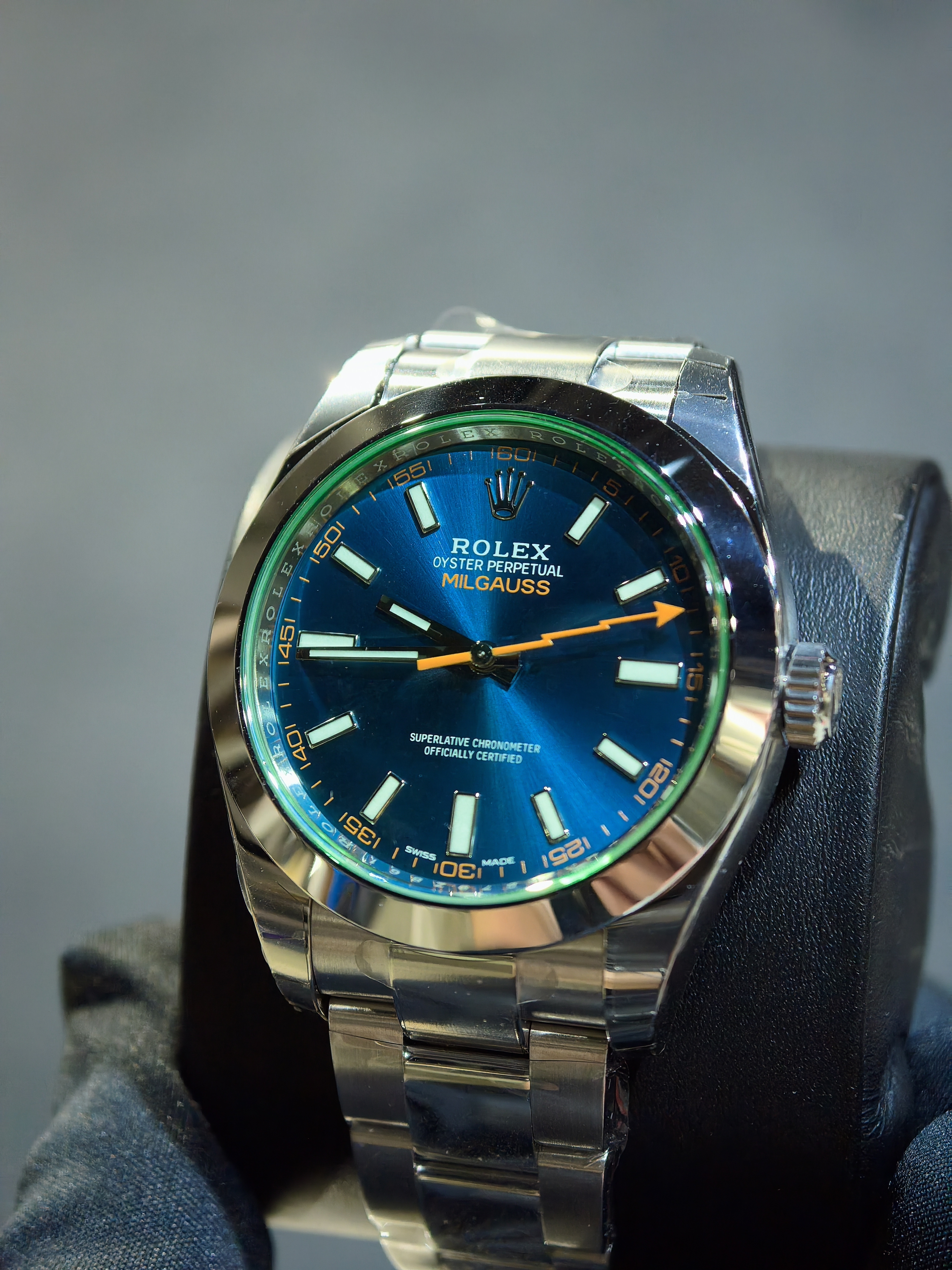 BRAND NEW ROLEX 116400GV 116400 BLUE DIAL MILGAUSS 40mm FULL STICKER