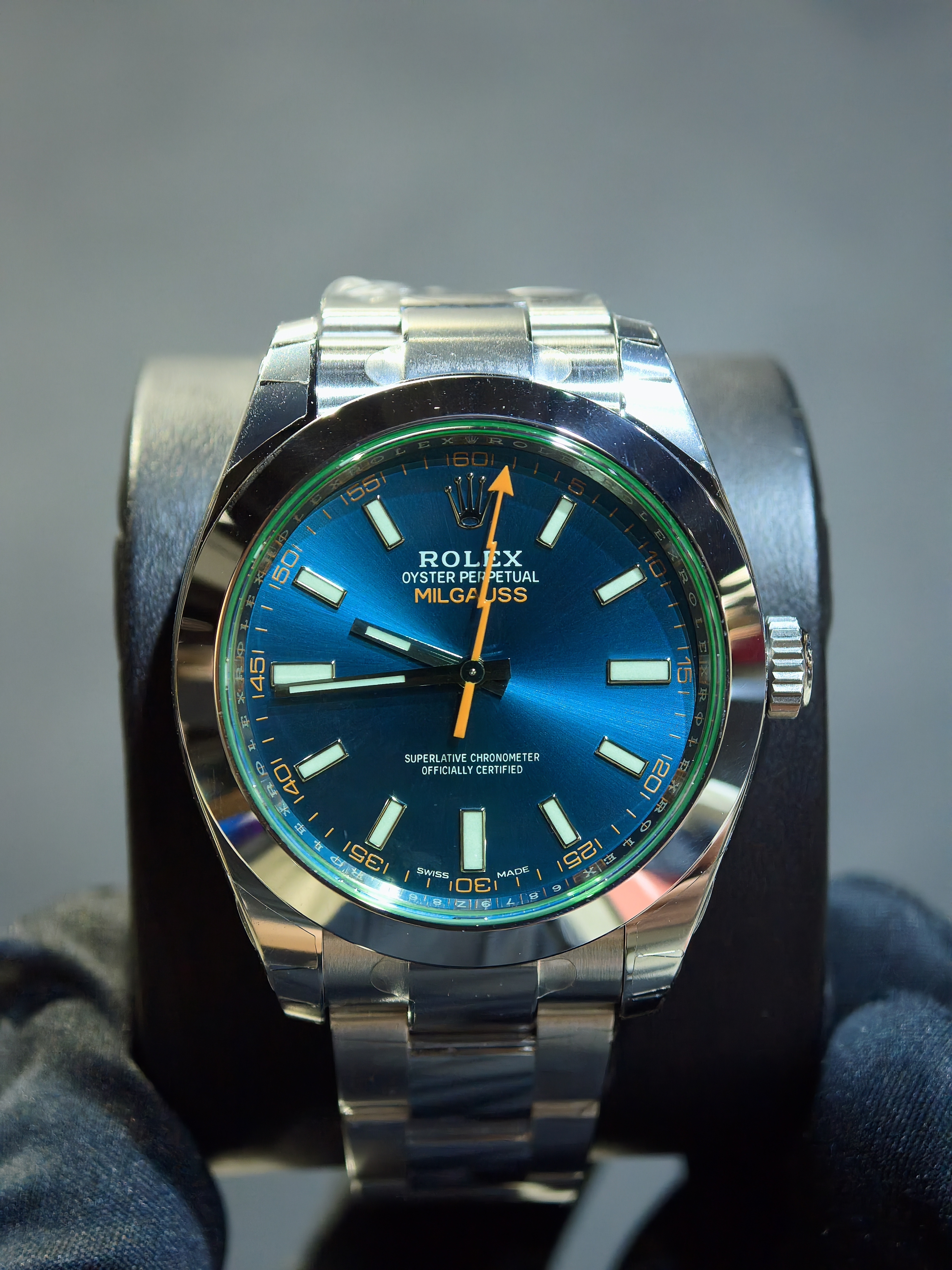 BRAND NEW ROLEX 116400GV 116400 BLUE DIAL MILGAUSS 40mm FULL STICKER