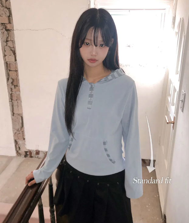 春季預訂｜條紋撞色HOODIE TEE