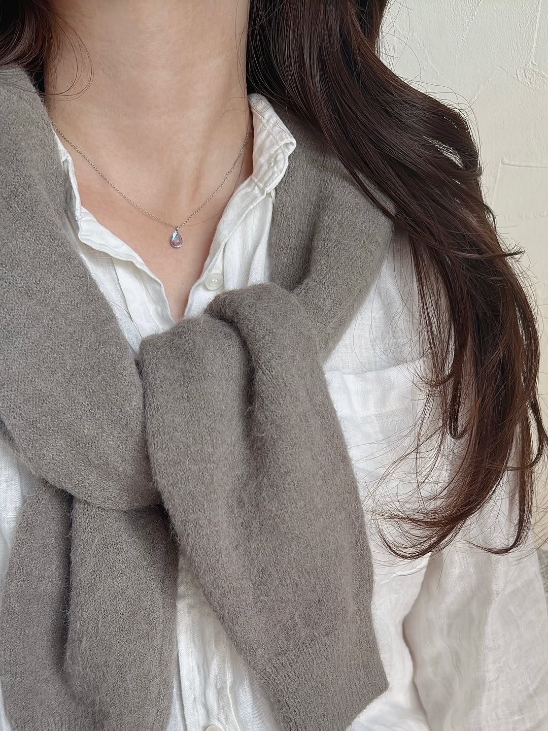 SS magnet crystal necklace