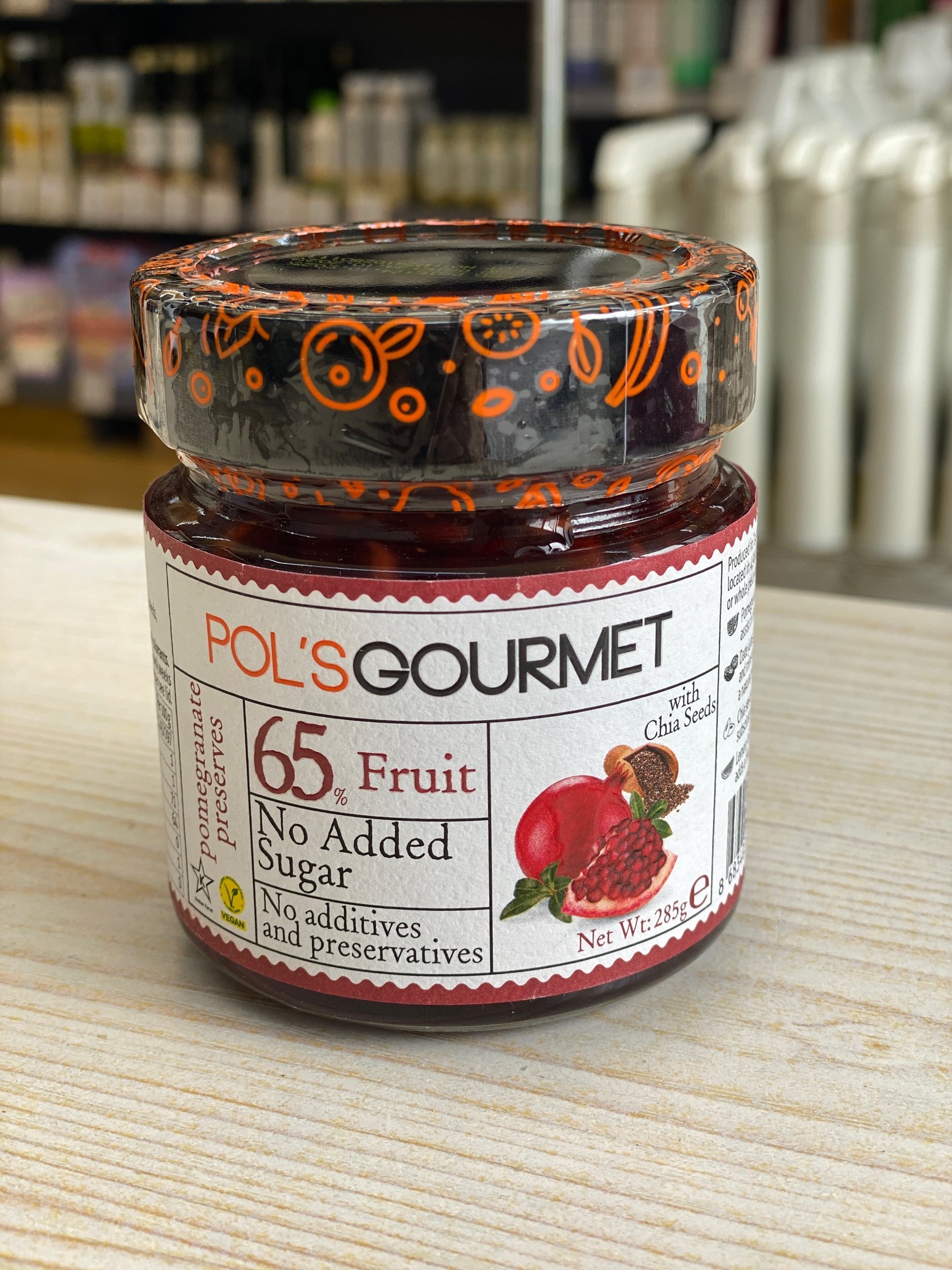 Pol pomegranate preserves with chia seeds 285g (Best before 2027/10/24)