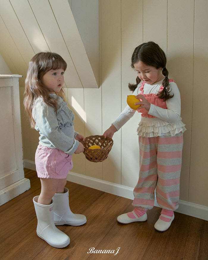 正韓春Bananaj 兩色粗條紋運動褲