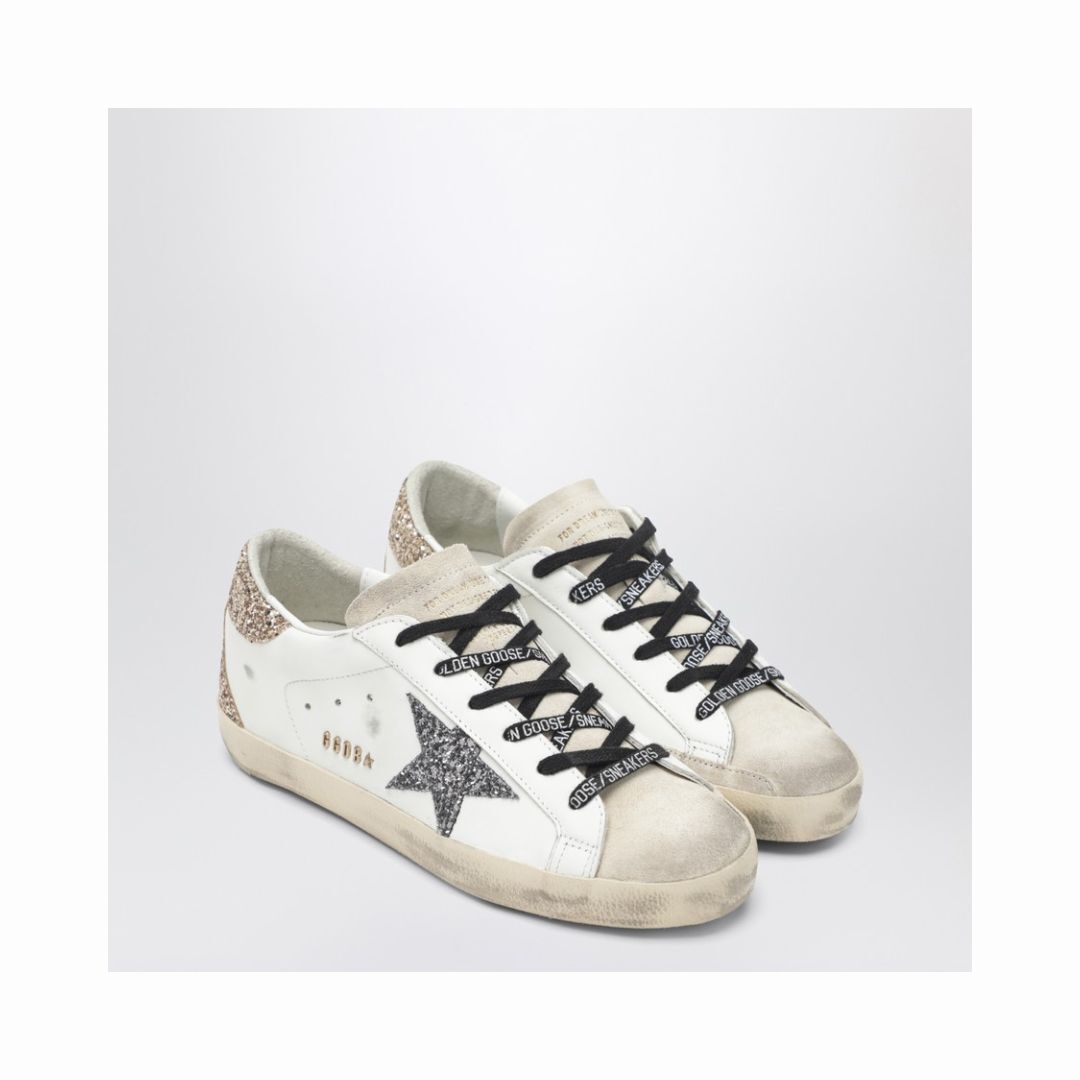 1FF0101-267 [GOLDEN GOOSE] White/silver/gold Super-Star Sneaker White (SS26) #GWF00102F005358 (S-EU-E)