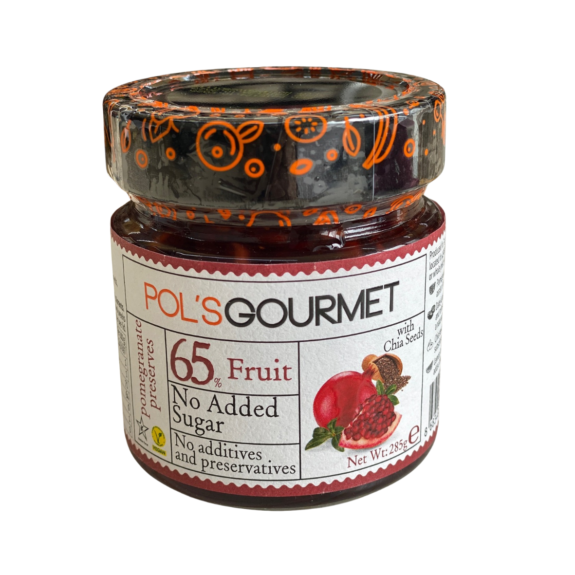 Pol pomegranate preserves with chia seeds 285g (Best before 2027/10/24)
