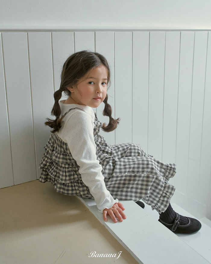 正韓春Bananaj 兩色格子花邊褲