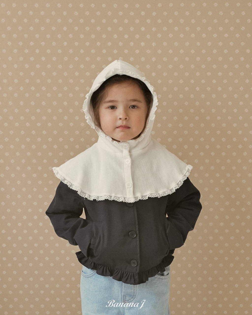 正韓春Bananaj 米白頭圍圍巾