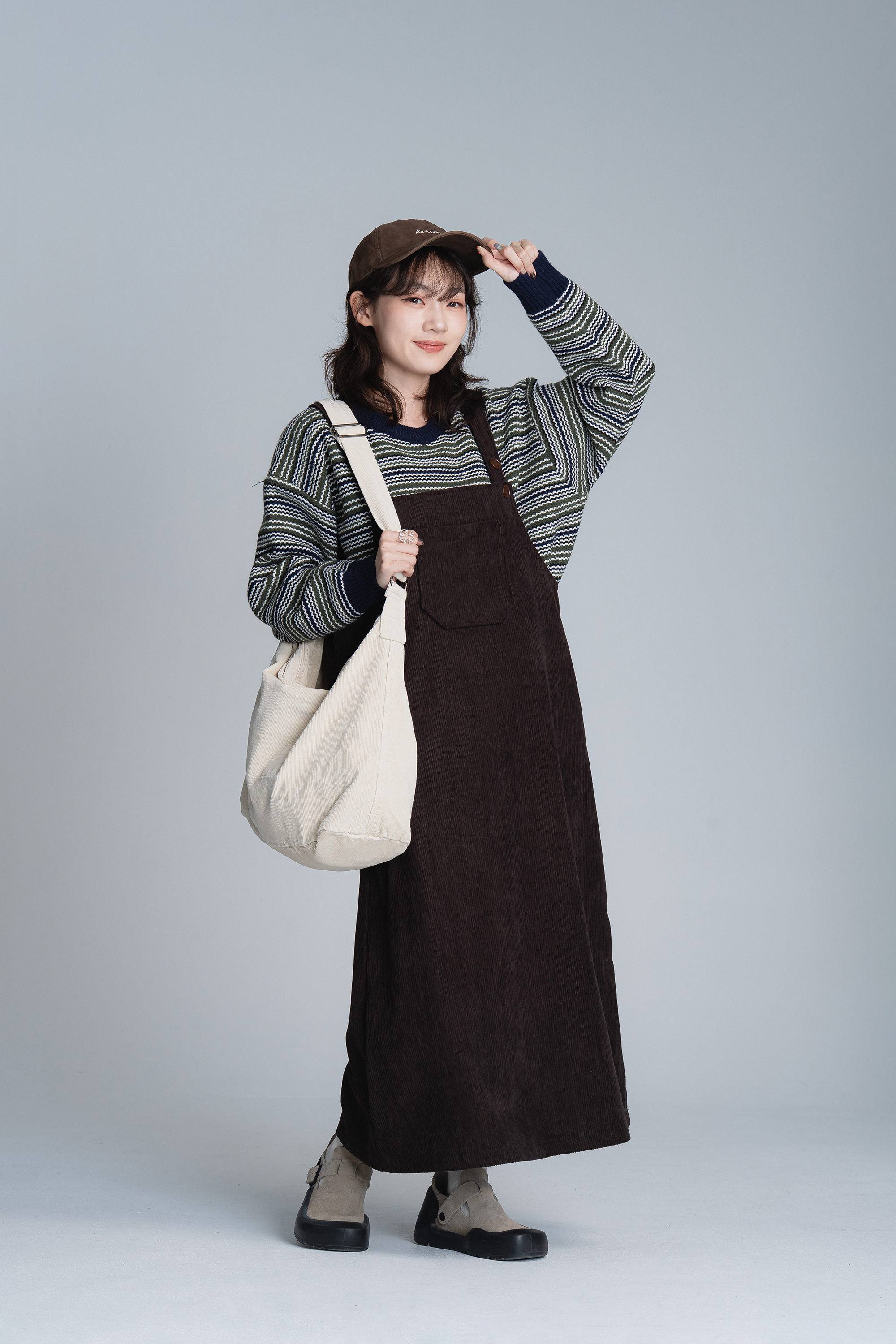 氣質坑條加絨吊帶裙 2色