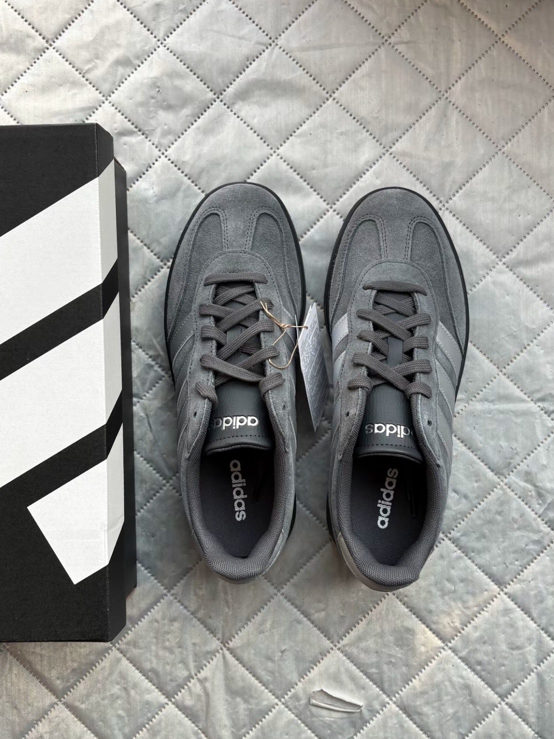 ADIDAS BARREDA 深灰銀 麂皮 德訓鞋