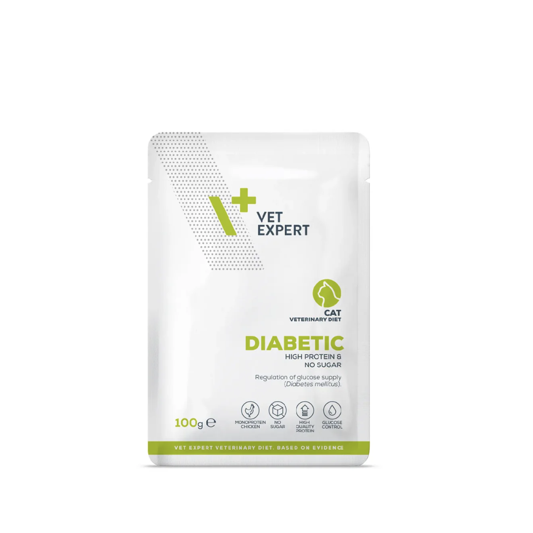 Vet Expert - 成貓糖尿病處方袋裝濕糧 100克 x 12 包