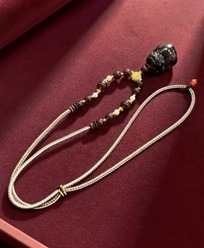 YY2613  DIY796紫蜜貔貅7+9+银配手工绳吊坠