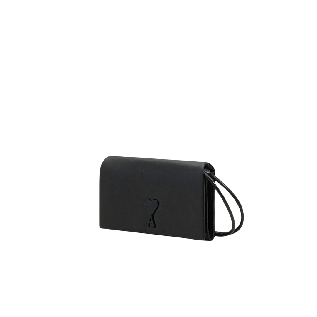 1FF0101-235 [AMI PARIS] Cowhide Leather Voulez-Vous Wallet On Strap Black (SS26) #ULL164.AL0052.001 (B-EU-E)